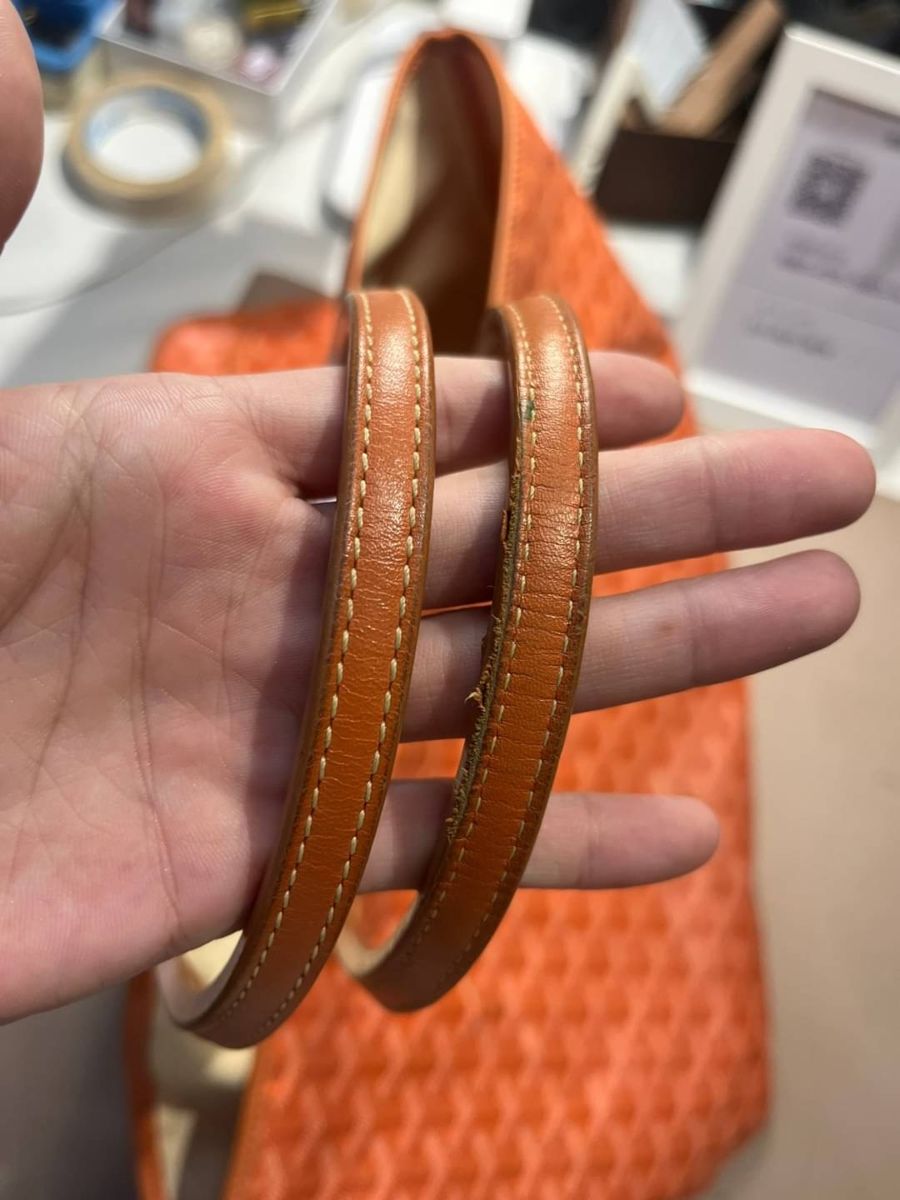 Goyard 背帶維修更換前|創盛皮革