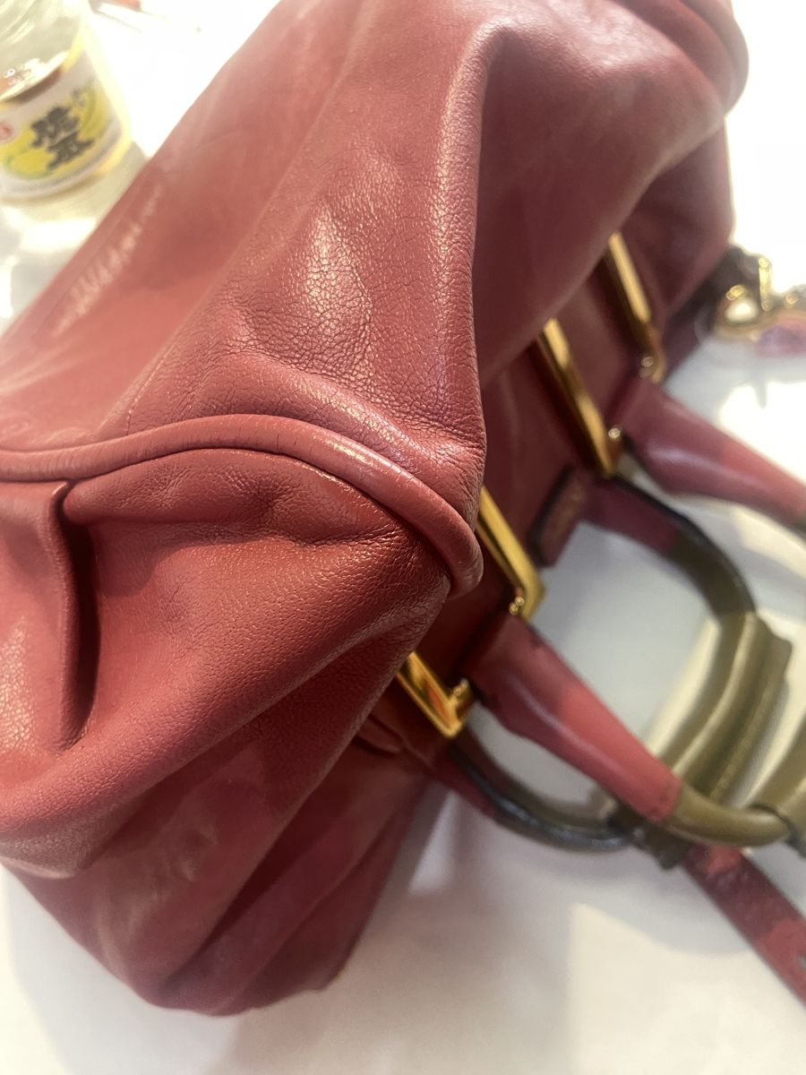 Miu Miu 紅色皮革包 · 補色 處理後