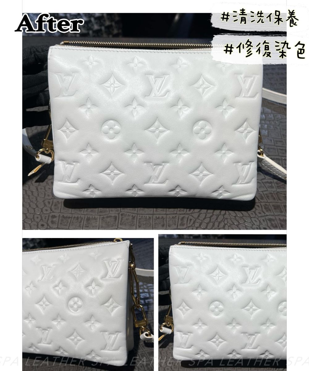 LV Coussin 白色羊皮包 · 清潔 處理後